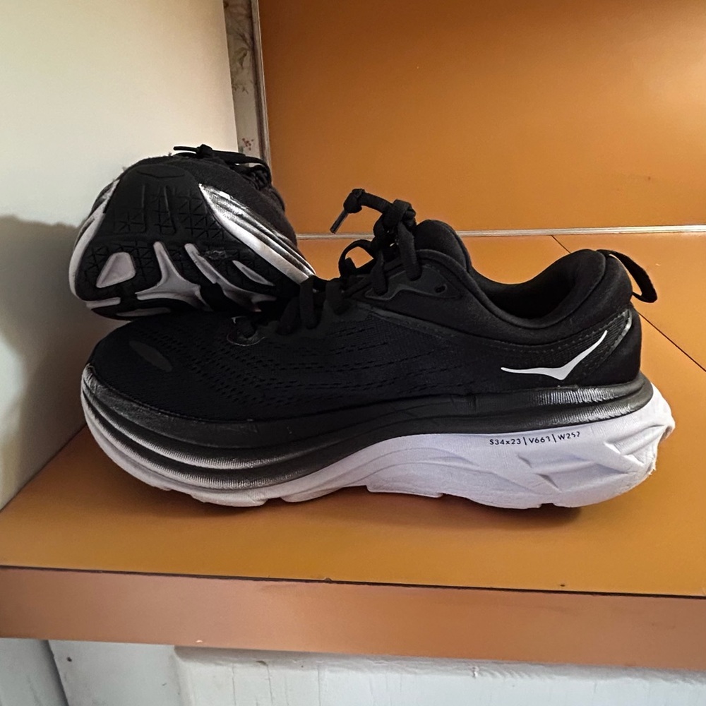 Hoka Black and White Women's Sneakers - Picture 3 of 14